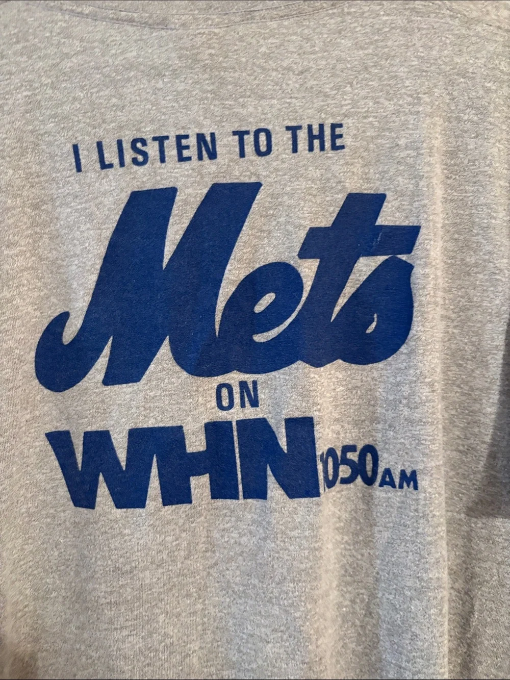 Vintage 1986 New York Mets World Series Champions WHN 1050 AM Gray T-Shirt